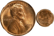 1909-S Lincoln Cent. V.D.B. MS-66 RB (NGC).
Nearly full bright orange mint color greets the viewer from both sides of this minimally toned example. S...