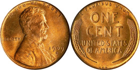 1909-S Lincoln Cent. V.D.B. MS-65 RD (PCGS).
Softly frosted surfaces are fully struck, smooth, and dressed in vivid medium mint orange color. These a...