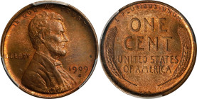 1909-S Lincoln Cent. V.D.B. MS-64 BN (PCGS).
We note an uncommon amount of pinkish-orange mint color for a bronze cent certified in the BN category. ...
