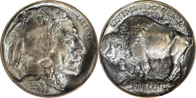 1913 Buffalo Nickel. Type I. MS-68 (NGC).
Breathtakingly beautiful surfaces exhibit a few blushes of golden-apricot to otherwise ice-blue surfaces. F...