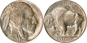 1915-S Buffalo Nickel. MS-64 (PCGS). CAC. OGH.
Thoroughly PQ, both sides deliver sharp, virtually full striking detail and smooth, delicate mint fros...