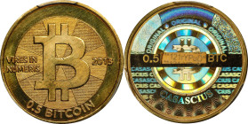 2013 Casascius 0.5 Bitcoin. Loaded. Firstbits 121rYPuD. Series 2. Brass. MS-65 (PCGS).
Loaded with 0.5 BTC. With just 6 ranking higher at PCGS, this ...