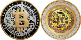 2013 Lealana "Gold B" 1 Bitcoin. Loaded. Firstbits 1BTCNTMv. Serial No. 51. Black Address, Serialized. Gold-Plated Silver. Proof-69 Deep Cameo (PCGS)....