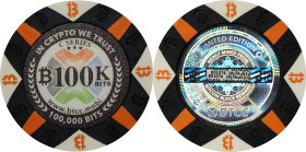 2016 BTCC 100K Bits "Poker Chip" 0.1 Bitcoin. Loaded. Firstbits 1KLFAuN1UZ. Serial No. B01076. Series C. Clay Composite. MS-69 (PCGS).
Loaded with 0....