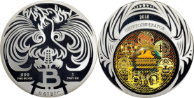 2018 Crypto Imperator "Phoenix" 0.01 Bitcoin. Loaded. Firstbits 15cvYikN. Serial No. 6. Silver. Proof-68 Deep Cameo (PCGS).
Loaded with 0.01 BTC. The...