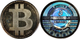 2015 Denarium "Custom Series" 0.001 Bitcoin. Loaded. Pre-Funded. Firstbits 1BLjQ5os. Serial No. L05705. Brass. MS-66 (PCGS).
Loaded with 0.001 BTC. T...