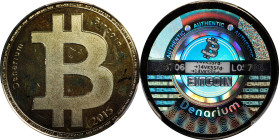 2015 Denarium "Custom Series" 0.001 Bitcoin. Loaded. Pre-Funded. Firstbits 14VK5SFd. Serial No. L05706. Brass. MS-66 (PCGS).
Loaded with 0.001 BTC. A...