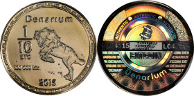 2015 Denarium 0.1 Bitcoin. Loaded. Pre-Funded. Firstbits 1HVXjB1U. Serial No. L04515. Brass. MS-67 (PCGS).
Loaded with 0.1 BTC. This spectacular piec...