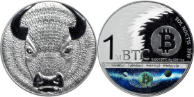 2019 Sol Noctis "Binary Bull" 0.001 Bitcoin. Loaded. Firstbits 19n9Nfut. Silver. MS-68 (ICG).
Loaded with 0.001 BTC. This is a loaded and active cryp...