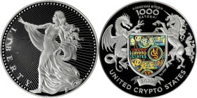 2022 United Crypto States "Liberty" 0.00001 Bitcoin. Loaded. Silver. Proof-70 Deep Cameo (ICG).
Loaded with 0.00001 BTC. A virtually flawless example...