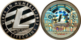 2013 Lealana 10 Litecoin. Loaded. Firstbits LdxoJKVj. Black Address, Non-Serialized. "Error" Variety. Silver. MS-65 (ANACS).
Loaded with 10 LTC. An h...