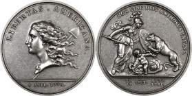 "1781" (1980s) Libertas Americana Medal. Modern Paris Mint Dies. Silver. MS-65 (NGC).
47 mm, .925 fine. Edge marked (double cornucopia) .925.
From t...