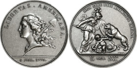 "1781" (1980s) Libertas Americana Medal. Modern Paris Mint Dies. Silver. MS-63 (PCGS).
47 mm, .925 fine. Edge marked (cornucopia) at 6 o'clock.
From...