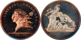 "1781" Libertas Americana Medal. Modern Paris Mint Dies. Silver. Proof.
40 mm. 24.45 grams, .999 fine.

Estimate: $200