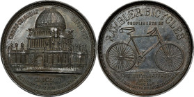1893 World's Columbian Exposition Administration Building / Rambler Bicycles Medal. Eglit-417. White Metal. Mint State, Obverse Scuffs, Edge Bumps.
6...