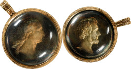 Undated (ca. 1864) U.S. Mint Washington and Lincoln Medalet. Paquet P Obverse - Paquet Lincoln Die. Musante GW-449, Baker-245A, Julian PR-30. Silver. ...