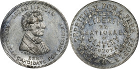 1860 Abraham Lincoln Campaign Medal. DeWitt-AL 1860-37, Cunningham 1-480W, King-34. White Metal. Unc Details--Bent (NGC).
31 mm.

Estimate: $200