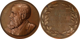 "1889" Benjamin Harrison Presidential Medal. Julian PR-24. Bronze. MS-64 BN (NGC).
77 mm.

Estimate: $250