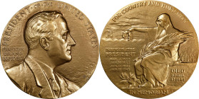 1945 Franklin Delano Roosevelt Memorial Medal. Failor-Hayden 131. Yellow Bronze. Mint State.
76 mm.

Estimate: $125