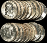 Roll of 1954-S Franklin Half Dollars. Mint State (Uncertified).
A plastic tube roll. (Total: 20 coins)

Estimate: $300