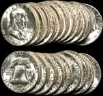 Roll of 1954-S Franklin Half Dollars. Mint State (Uncertified).
Housed in a plastic tube. (Total: 20 coins)

Estimate: $300