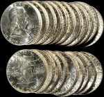 Roll of 1962-D Franklin Half Dollars. Mint State (Uncertified).
A plastic tube roll. (Total: 20 coins)
Acquired from APMEX, March 22, 2021.

Estim...