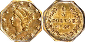 1856 Octagonal 25 Cents. BG-111. Rarity-3. Liberty Head. MS-61 (PCGS). OGH.
PCGS# 10380. NGC ID: 2BGW.

Estimate: $300