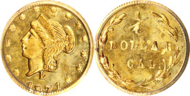 1871-L Round 25 Cents. BG-841. Rarity-4. Liberty Head. MS-64 (PCGS).
PCGS# 10702. NGC ID: 2BU4.

Estimate: $500