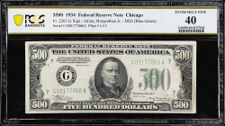 Fr. 2201-G. 1934 Dark Green Seal $500 Federal Reserve Note. Chicago. PCGS Banknote Extremely Fine 40.


$1. 1969B. FRN. C. 00011000. A. Multi-Demom...