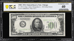 Fr. 2201-G. 1934 Dark Green Seal $500 Federal Reserve Note. Chicago. PCGS Banknote Extremely Fine 40.

Estimate: $2200.00- $2800.00
