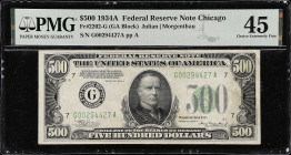 Fr. 2202-G. 1934A $500 Federal Reserve Note. Chicago. PMG Choice Extremely Fine 45.

Estimate: $2200.00- $2800.00