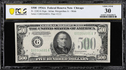 Fr. 2202-G. 1934A $500 Federal Reserve Mule Note. Chicago. PCGS Banknote Very Fine 30.

Estimate: $1800.00- $2400.00
