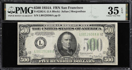 Fr. 2202-L. 1934A $500 Federal Reserve Note. San Francisco. PMG Choice Very Fine 35 EPQ.

Estimate: $1800.00- $2400.00