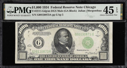 Fr. 2211-Gdgsm. 1934 Dark Green Seal $1000 Federal Reserve Mule Note. Chicago. PMG Choice Extremely Fine 45 EPQ.

Estimate: $4000.00- $5000.00