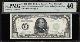 Fr. 2211-Gdgs. 1934 Dark Green Seal $1000 Federal Reserve Note. Chicago. PMG Extremely Fine 40.

Estimate: $4000.00- $5000.00