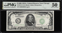 Fr. 2212-G. 1934A $1000 Federal Reserve Note. Chicago. PMG About Uncirculated 50.

Estimate: $5000.00- $6000.00