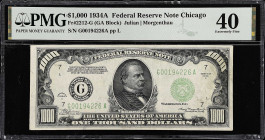 Fr. 2212-G. 1934A $1000 Federal Reserve Note. Chicago. PMG Extremely Fine 40.

Estimate: $4000.00- $5000.00
