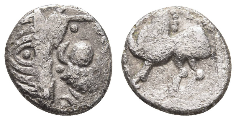 Antike Kelten
 Pannonien, Drachme vom Typ Kugelwange (1,99 g), 3.-2. Jh. v. Chr...