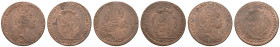 Münzen des Römisch Deutschen Reiches
 Karl VI. (1711-1740), 3 Medaillen auf seine Inauguration als Graf von Namur. Kupfer, 9,42 g, 9,48g, 10,0 g, 29,...