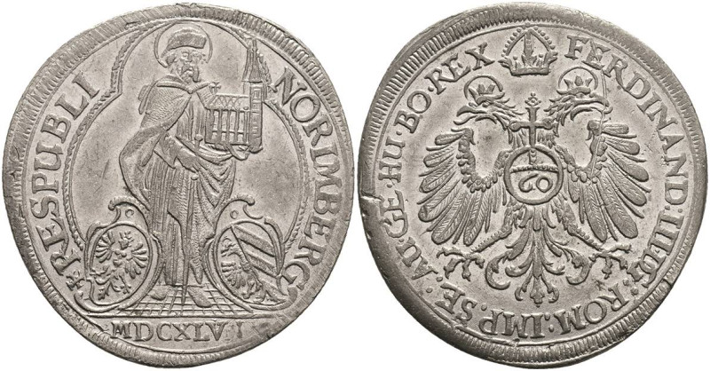 Deutschland bis 1800 Nürnberg Stadt
 Zinnabschlag des Reichsguldiners von 1646,...