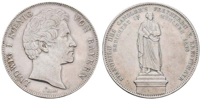 Deutschland 1800-1871 Bayern
 Doppeltaler (36,89 g), 1845, Ludwig I. (Standbild...
