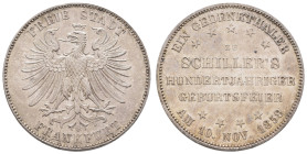 Deutschland 1800-1871 Frankfurt am Main Freie Stadt
 Taler, 1859, Schillers Geburtstag, AKS 43, J. 50, wz. Kratzer, vz+.