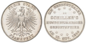 Deutschland 1800-1871 Frankfurt am Main Freie Stadt
 Taler, 1859, Schillers Geburtstag, AKS 43, J. 50, wz. Rf., vz.