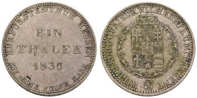 Deutschland 1800-1871 Hessen-Kassel
 Kassel Taler, 1836, Wilhelm II. mit Mitregent Friedrich Wilhelm. AKS 46, J. 32, kleiner Schrötlingsfehler, ss-vz...