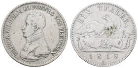 Deutschland 1800-1871 Preussen
 Taler (21,52 g), Prägebuchstabe A, 1818, Friedrich Wilhelm III. Thun 246; AKS 13; Dav. 759, Kratzer, ss.
