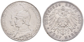 Deutschland 1800-1871 Preussen
 5 Mark (27,71 g), 1901, Wilhelm II., Preußen, zum 200-jährigen Bestehen des Königreichs. J.106, kleine Randfehler, Kr...