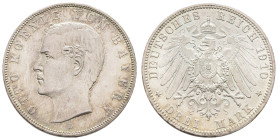 Silbermünzen des Kaiserreichs Bayern
 3 Mark, 1910, Otto, kl. Rf., vz-st. J. 47