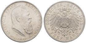 Silbermünzen des Kaiserreichs Bayern
 5 Mark, 1911, Prinzregent Luitpold 90. Geburtstag, wz. Rf., vz. J. 50