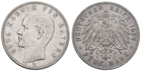 Silbermünzen des Kaiserreichs Bayern
 5 Mark (27,73 g), 1907, Otto, Bayern. J.46, kleiner Randfehler, Kratzer, ss.