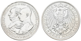 Silbermünzen des Kaiserreichs Mecklenburg-Schwerin
 3 Mark, 1915, Friedrich Franz IV., auf die Jahrhundertfeier des Großherzogtums, kl. Rf., gereinig...